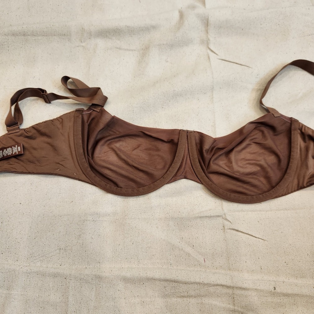 Skims Bra Balconette 32DD Cocoa Stretch Mesh Sheer Underwire Scoop Brown - Picture 4 of 6